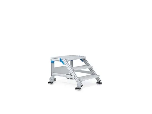 bordestrap,verrijdbaar,bordes H 0,4m,2treden,45° helling,aluminium