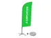 Horecavlag Alu Wind complete set "A Emporter" Groen kruisvoet Zwart
