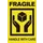 Etiket Geel Zwart Fragile Handle With Care 50.8x76.2mm Rol 200 Stuks