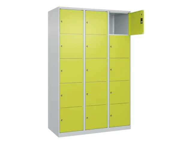 lockerkast,HxBxD 1850x1200x500mm,3x5vakken,vak B 400mm,cil.-slot