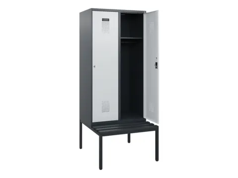 locker met bank,HxBxD 1950x800x815mm,2vak,vak B 400mm,cilinderslot