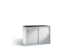 schuifdeurkast,HxBxD 1000x1600x600mm,romp RAL7035,front RAL7035