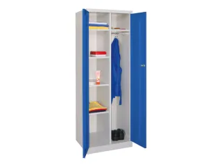 kleding-/wasgoedkast,HxBxD 1800x600x500mm,RAL7035,front RAL5010 - 1