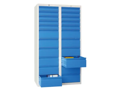 ladekast HxBxD 1800x1000x500mm 22laden RAL7035 front RAL7035