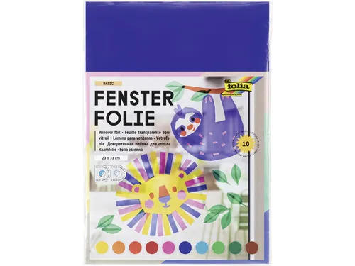 Raamfolie Folia 23x33cm 10 vel 10 kleuren