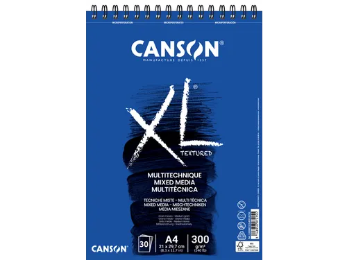Aquarelblok Canson XL Mix Media A4 300gr 30 vel spiraal