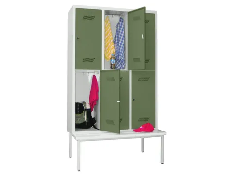 banklocker,dubbeldeks,HxBxD 2150x1200x800mm,RAL7035,front RAL6011