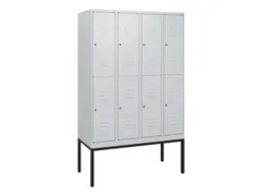 dubbeldekse locker,HxBxD 1950x1200x500mm,4x2vak.,vak B 300mm,cil.-slot