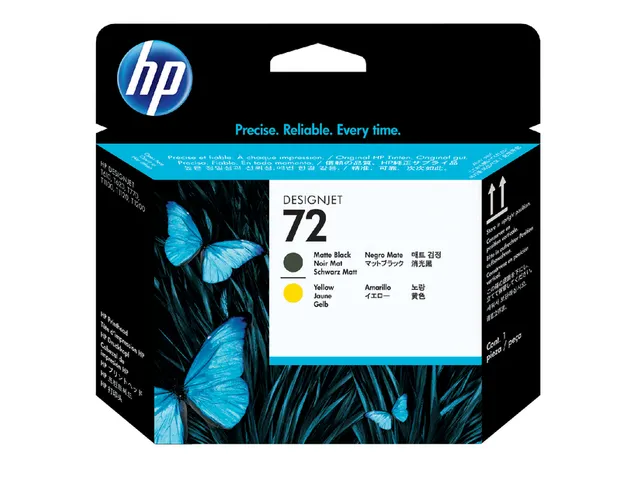 Printkop HP C9384A 72 geel + mat zwart
