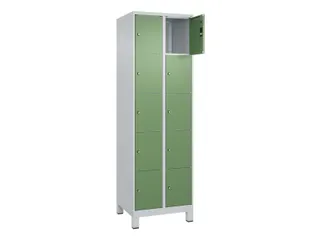 lockerkast,HxBxD 1950x600x500mm,2x5vakken,vak B 300mm,cil.-slot,voeten - 1