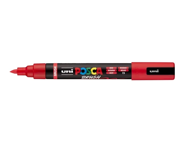 Paintmarker Uni POSCA PC-5BR brushpunt M rood