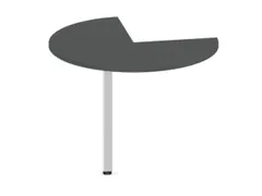 aanbouwtafel,i.h.v.,HxØ 720-840x1000mm,driekwartrond,MS-donkergrijs