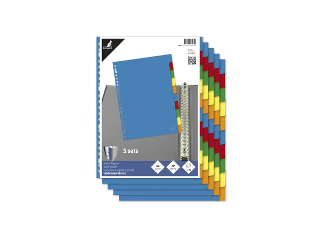 Tabblad Kangaro A4 blanco PP 120micron 10-delig 23-gaats krimp a 5 set