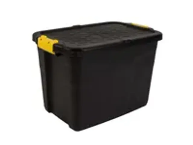 OUTLET Robuuste Opbergbox 60 Liter Zwart Met Handgrepen