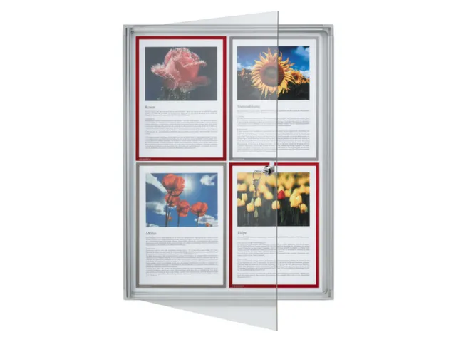 Infovitrine 4xa4 Whiteboard Voor Binnen Aluminium Frame Deur Acrylglas