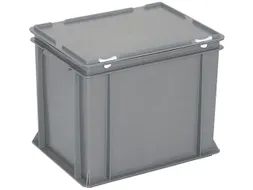 Euronorm Stapelkrat Pe Hxlxb 330X400X300Mm 31L Met Deksel Grijs