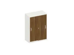 schuifdeurkast,HxBxD 1150x800x430mm,decor romp wit,decor front noten