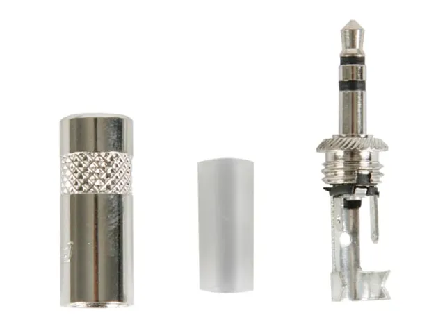 Rean - Connecteur DE 3.5mm - 3 Points - Corps MÉTALLIQUE Avec Collie