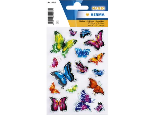 Sticker Etiket Herma 15515 Vlinder 3D Vleugeleffect 16 stuks