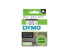 Labeltape Dymo 43610 D1 S720770 6mmx7m zwart op transparant