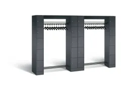 locker met kapstok,HxBxD 1950x2840x480mm,romp RAL7021,front RAL7021