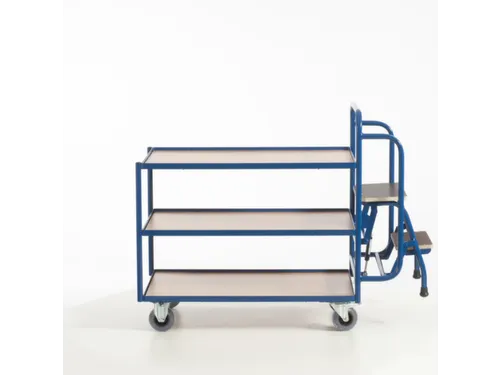 Orderverzamelwagen 990x590mm Totale H 1135mm 3 Etages Hout Ral5010