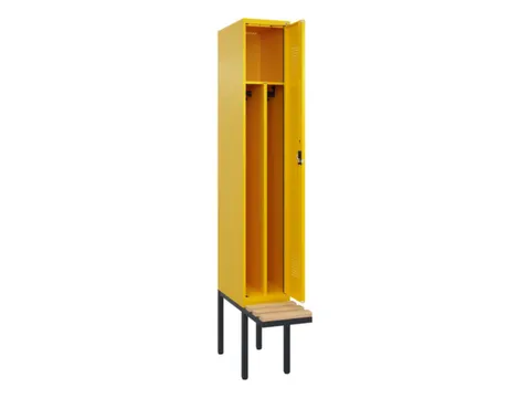 locker met bank,voor scheiding van kleding,HxBxD 2120x300x815mm,1vak