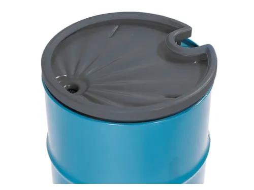 trechter,v. 200l vat,Ø 580mm,m. zeef,uitsparing v. vulstandmeter,HDPE