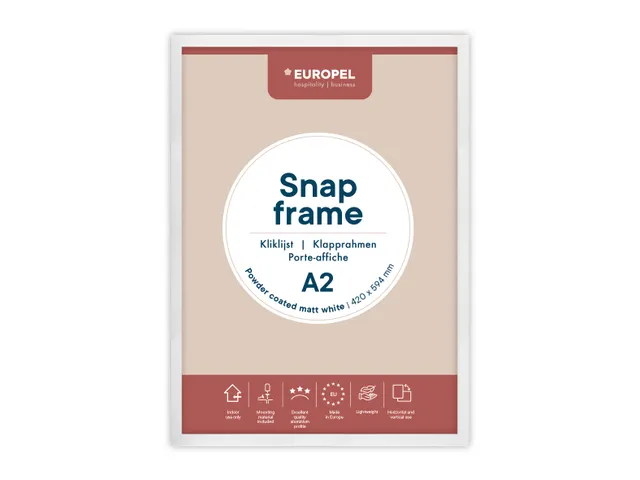 Kliklijst Europel A2 25mm mat wit