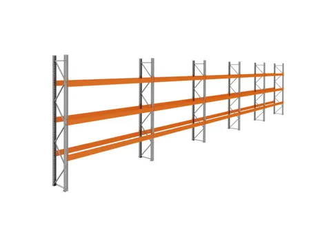 palletstelling,basis+4xaanbouw,HxBxD 3990x18600x750mm,vakl. 3400kg