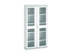 vitrinekast 2000x1050x350mm 4xStalen bodem romp RAL7035 front RAL7035