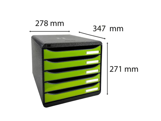 Module de classement Big Box Plus 5 tiroirs Iderama - Vert anis brilla