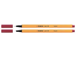 Fineliner STABILO point 88/50 donker rood 0.4mm
