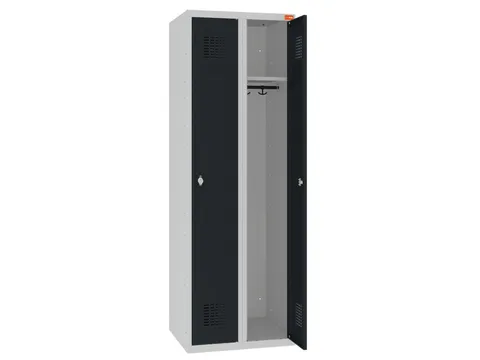 lockerkast,HxBxD 1800x600x500mm,2vak,draaigrendel,sokkel,romp RAL7035
