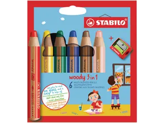 Kleurpotloden Stabilo Woody 880 6Stuks Assorti - 1