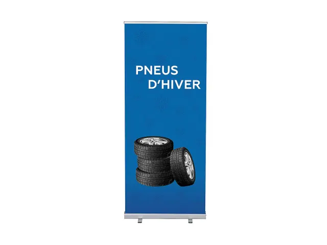 Roll-Banner 85x200 complete set met print "Pneus d'hiver"
