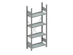 magazijnstelling,grondveld,HxBxD 1850x806x336mm,vakl. 80kg,4xlegbord