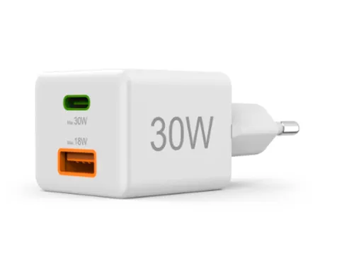 Oplader Hama USB-C/USB-A Mini PD 30W wit