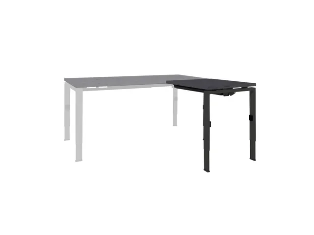 Bureau Linesto N4 aanbouwtafel 80x60cm houtprint schaduw 25mm zwart