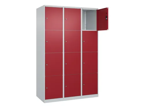lockerkast,HxBxD 1850x1200x500mm,3x4vakken,vak B 400mm,cil.-slot