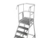 escalier mobile,roulant,estrade H 1,2m,5marches a. revêtement R13,alu