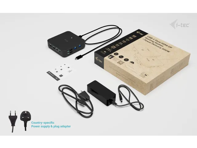 i-tec USB-C DP Dual HDMI Docking Station met Power Delivery 100W