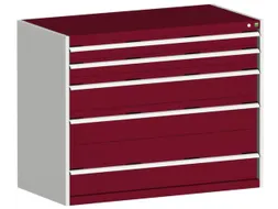 ladekast 1000x1300x750mm 5laden zware lasten RAL7035 front RAL3004