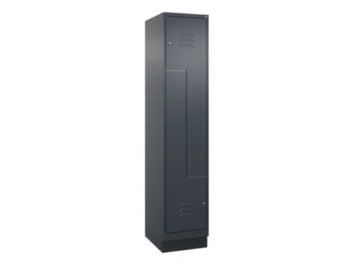 Z-garderobekast,HxBxD 1950x400x500mm,vak B 200/400mm,cil.-slot,sokkel