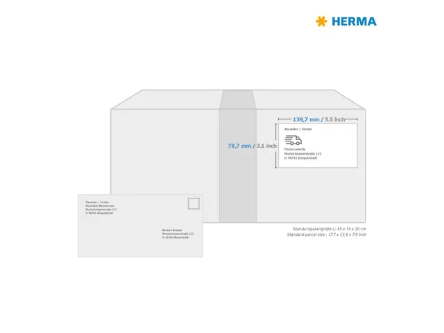 HERMA 4472 Premium Adresetiketten A4 78,7x139,7mm Wit 400 stuks