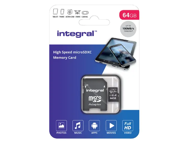 Geheugenkaart Integral microSDXC V10 64GB