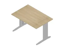bureau,HxBxD 730x1200x800mm,blad eiken,C-voet aluminium