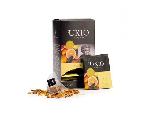 Ukio thee Citrus infusie 20 piramidezakjes individueel verpakt