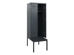 locker met bank,HxBxD 1950x600x815mm,2vak,vak B 300mm,cilinderslot