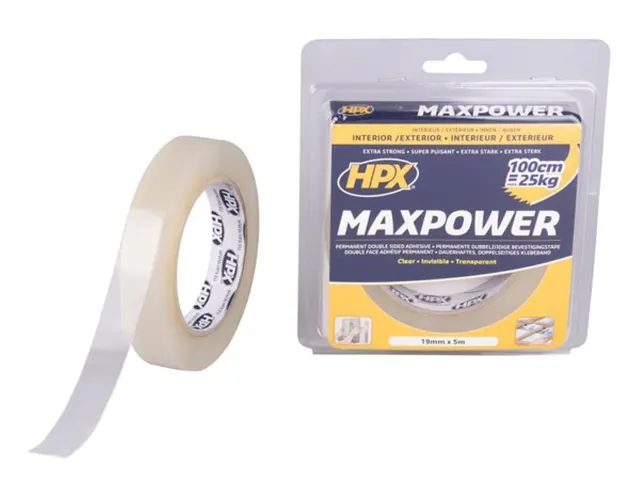 Max Power Transparent Bevestigingstape - 19mm x 5m